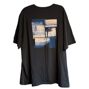 NWT Tommy Bahama Board In Paradise Coal Gray Graphic Short‎ Sleeve T-Shirt 2XLB